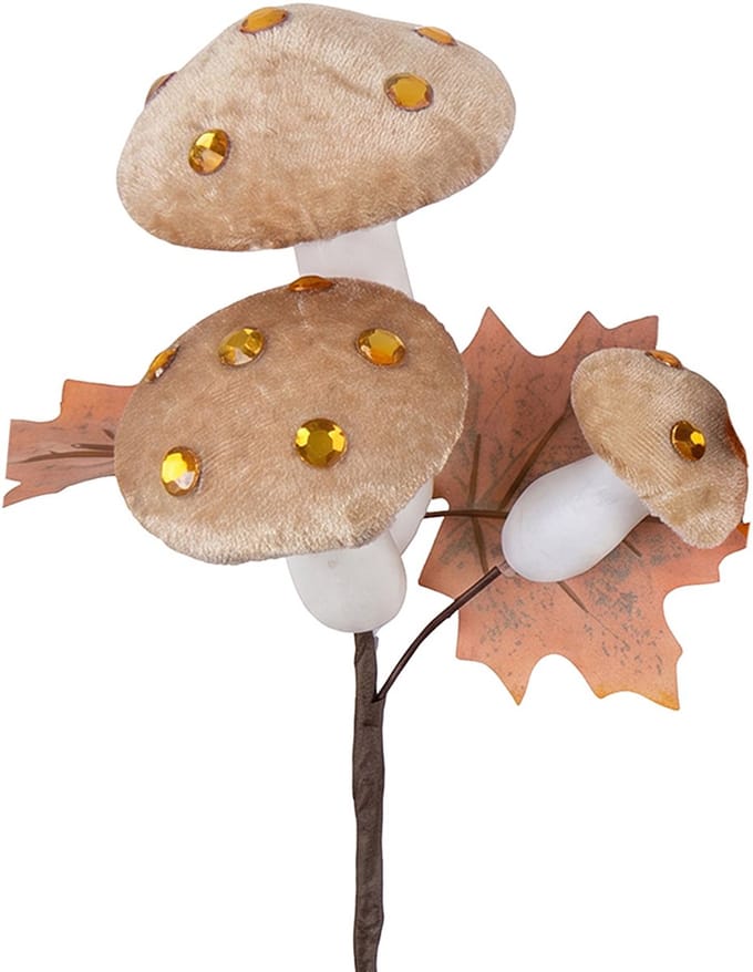 Clayre & Eef Decoratie Beeld Paddenstoel Beige Kunststof