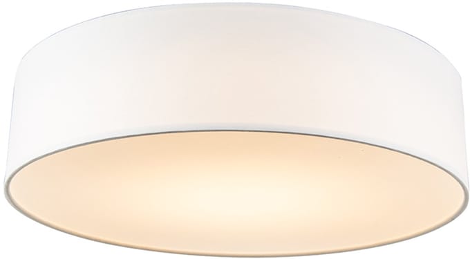 QAZQA drum led - Moderne LED Plafondlamp - 1 lichts - Ø 400 mm - Wit - Woonkamer | Slaapkamer | Keuken
