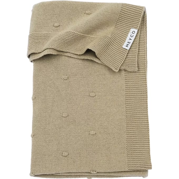 Meyco Baby Mini Knots wiegdeken - sand - 75x100cm - 1.0 TOG