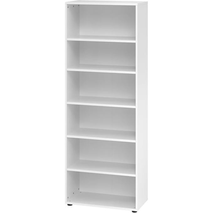 Breno-rek, 6 OH, 28 kg per rek, B 800 x D 400 x H 2156 mm, spaanplaat, wit