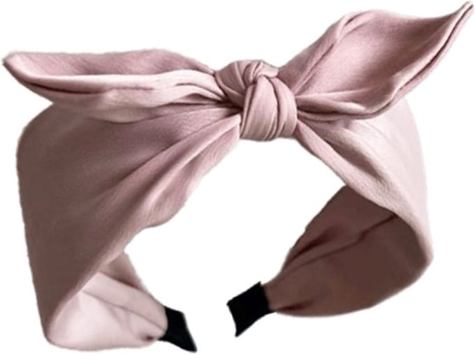 Satijnen haarband met knoop - Roze
