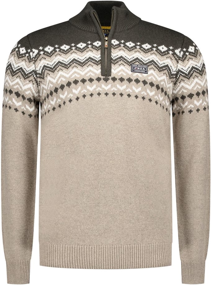 NZA - Ecru wollen half zip trui