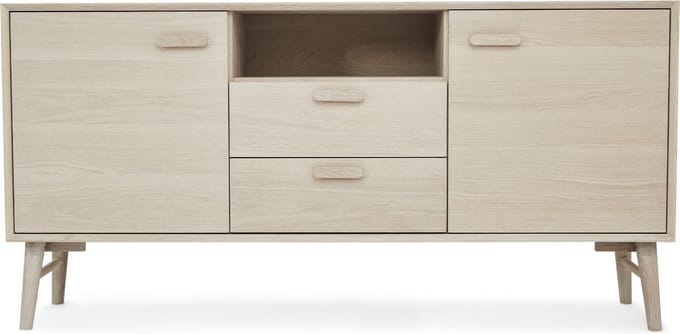 Dressoir 3-Deurs Naturel - Eikenhout - 160x42x79cm - Dressoir Porto