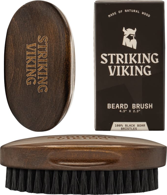 Striking Viking Baardborstel voor Mannen - Wildzwijnhaar - Beukenhout