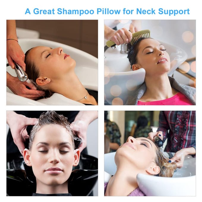 Oreiller de lavage des cheveux, shampoing, repose-cou, coussin en Silicone, bol de shampoing, oreiller de soutien pour le cou noir