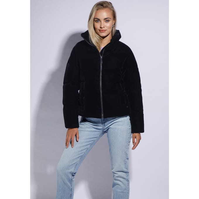 Wittchen Dames Gewatteerde Veloursjas Donker Marineblauw Polyester
