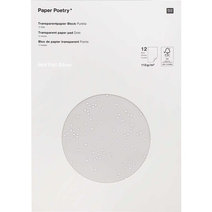 transparant papier "Stippen" - Zilver