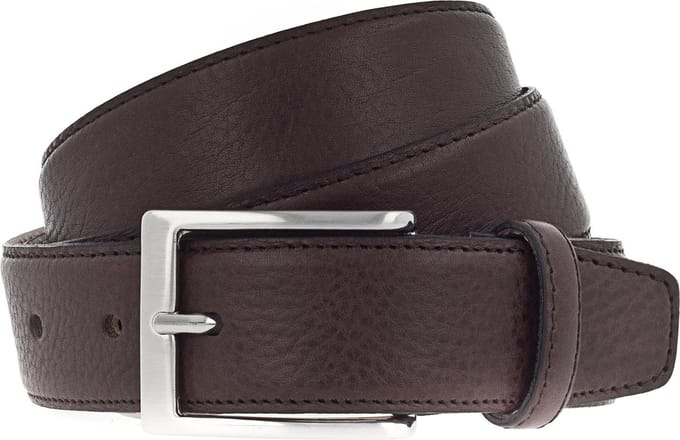 Vanzetti Leren Riem Dresscode: Business 35mm Cambered Full Leather Belt W80 Dark Brown Bruine