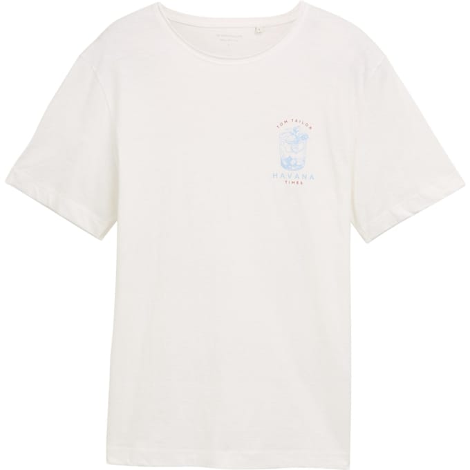 Tom Tailor - T-shirt met print - Maat XXXL - off white