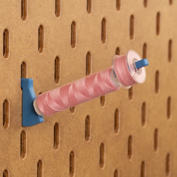 6-pack Spoelhouder 200m - Long - Lichtblauw - Printboard - Past op Ikea Skadis pegboards