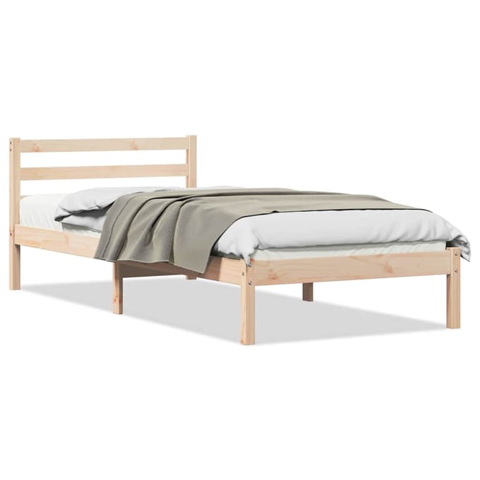 vidaXL - Bedframe - Bruin - 215,5 - x - 85,5 - x - 69,5 - cm - Massief - vurenhout