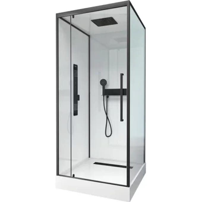 Aurlane Douchecabine Indus2 - Vierkant - 90x90x215cm - Zwart/wit