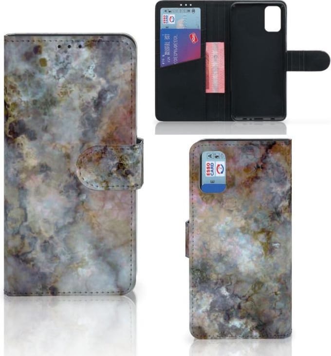 Samsung Galaxy A41 Bookcase Marmer Grijs