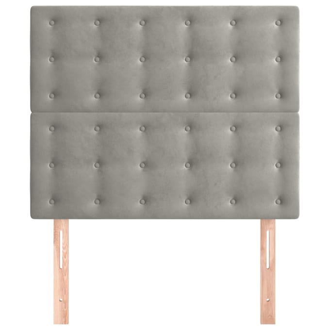 vidaXL - Hoofdbord - lichtgrijs - 100x5x118/128 - cm - fluweel