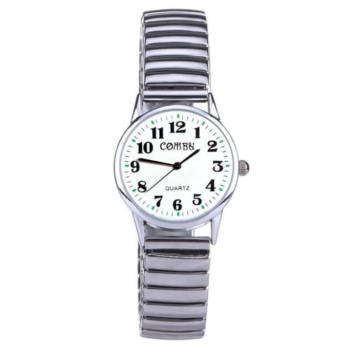 Fako - Horloge - Rekband - Comby - 28mm - Wit