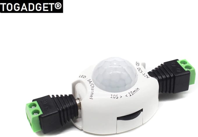 Automatische PIR bewegingssensor - Lichtschakelaar 5V - 12V PIR Bewegingssensor - PIR Motion sensor - Bewegingsdetector - Automatische AAN - UIT schakelaar  voor LED Strip