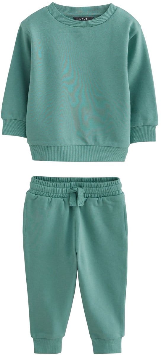 Next - Jongens - Set van effen sweatshirt en joggingbroek - Groen