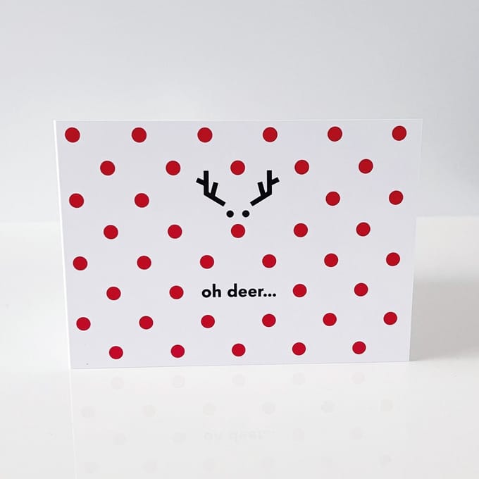 24 Kerstkaarten + enveloppen - Rudolph liggend ZS