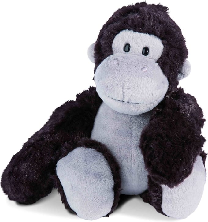 Nici aap pluche knuffel - zwart/grijs - 20 cm