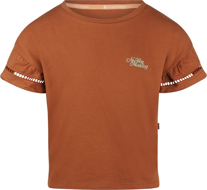 No Way Monday - Meisjes Shirt - Brown - Maat 128
