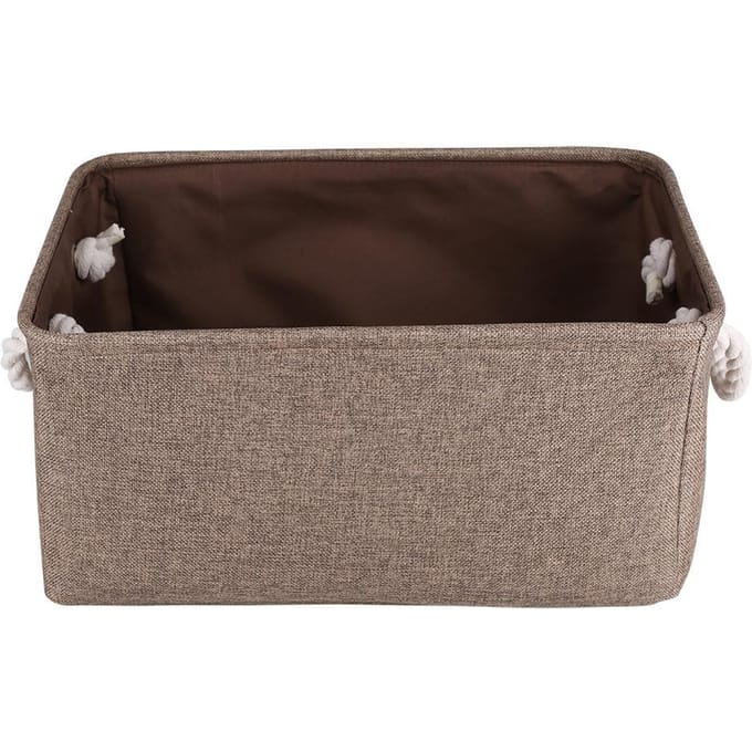 Opvouwbare Stoffen Opbergbak Mand Speelgoed Kleding Handdoek Wasbox Container Bruin L black