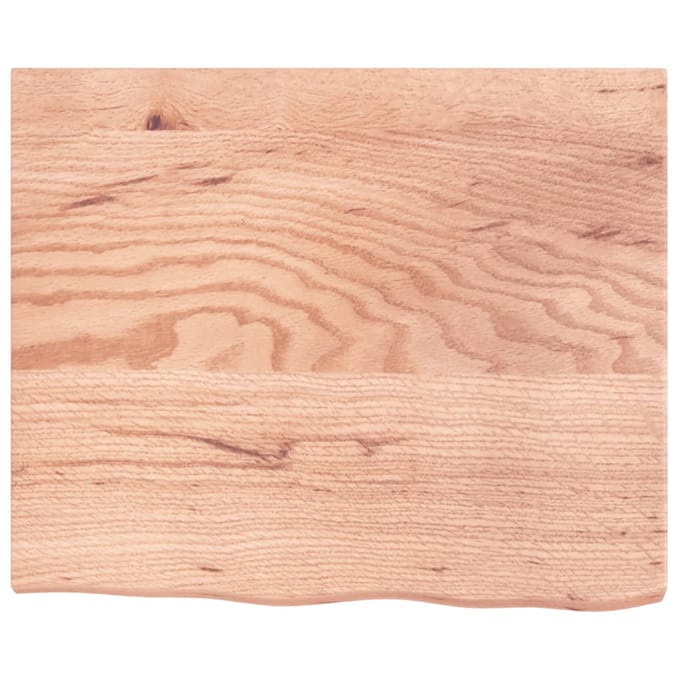 vidaXL - Tafelblad - 60x50x(2-4) - cm - behandeld - massief - eikenhout - lichtbruin