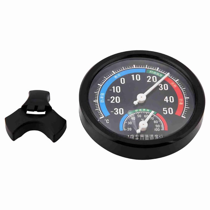 2 in 1 Reptiel Schildpad Spin Huisdier Terrariums Temperatuur Hygrometer Thermometer gray
