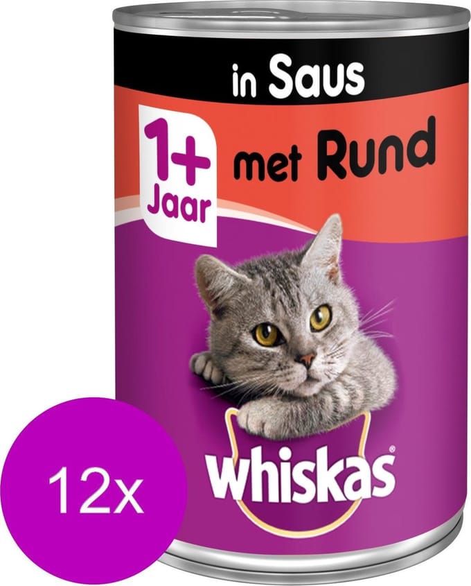 Whiskas Natvoer - Adult - Rund - 12 x 400 gr