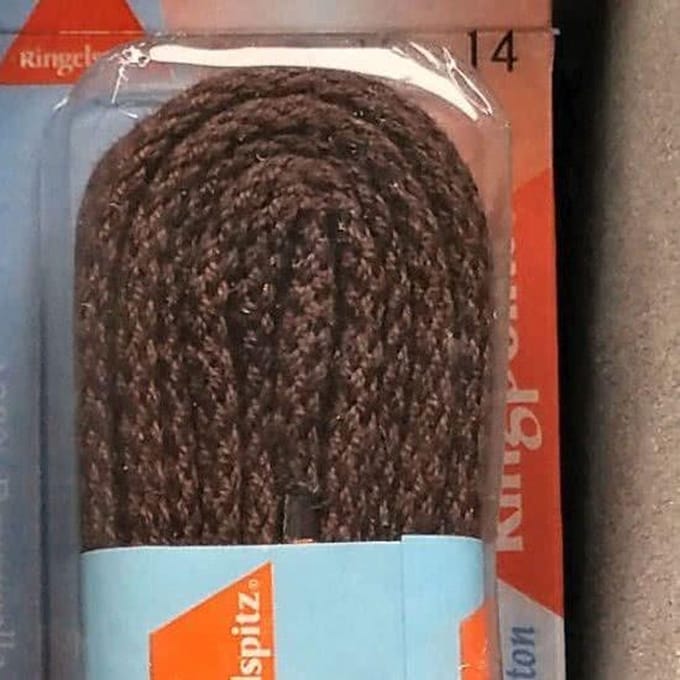 3 mm x 75cm Middelbruin - Rond Cord 100% katoen schoenveter