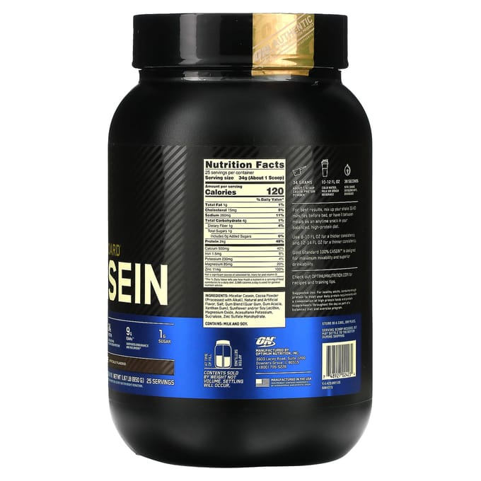 Optimum Nutrition, Gold Standard 100% Caséine, Chocolat Suprême, 2 lb (909 g)