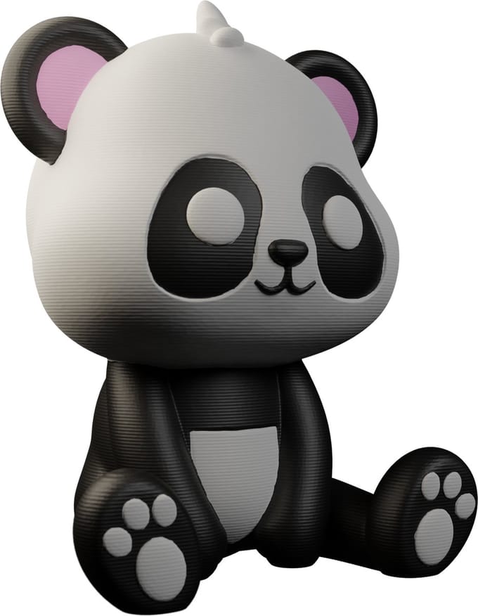 AnimalsAttitude – Middelgrote Panda Figurine – 3D-geprint PLA Beeldje – Stylish Mini Decor Piece
