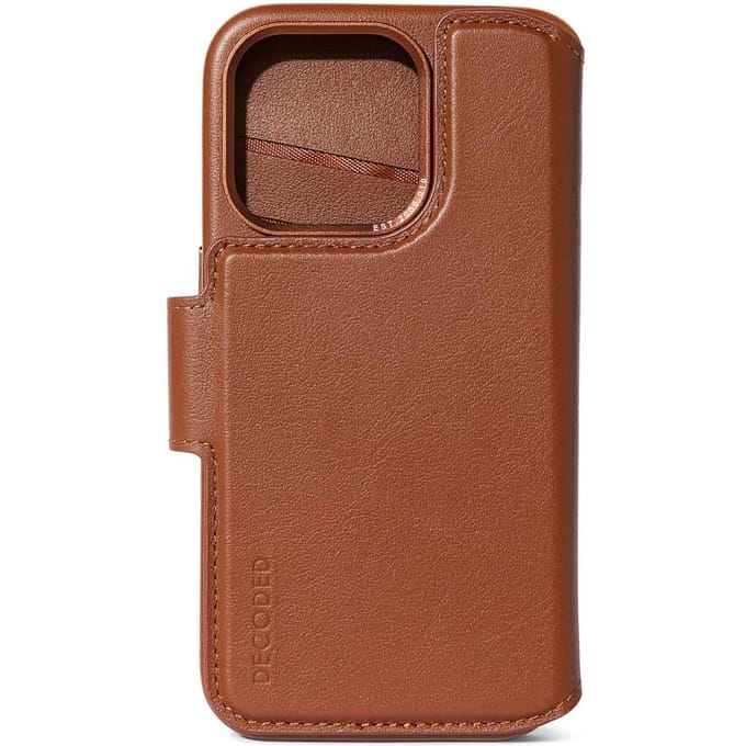 Decoded 2 in 1 Leather Bookcase voor de Apple iPhone 15 Pro Max - Tan