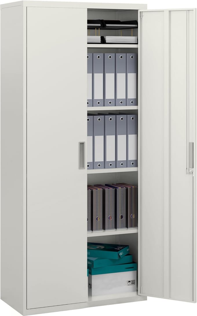 HOMCOM archiefkast - staal - 80 L × 40 B × 180 H cm - wit