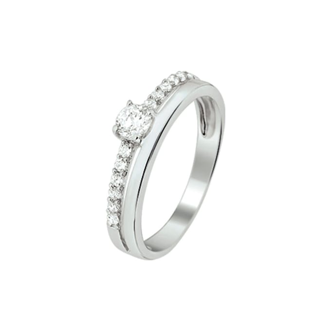 Zilver Gerhodineerde Ring zirkonia 1325200 17.25 mm (54)
