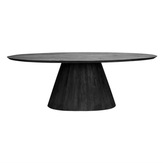 Tower Living Eettafel Premana - Ovaal Zwart Hout - 220x120x77cm