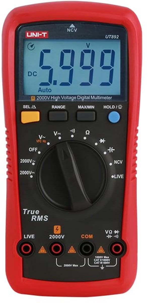 Hoogspanningsmultimeter AC/DC 2000 V met VFC-modus en NCV-functie