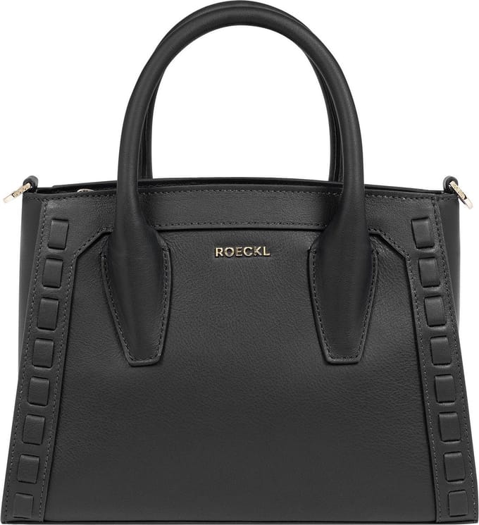 ROECKL Leren Handtas Schoudertas Mathilde Crafted Handbag Black Zwart