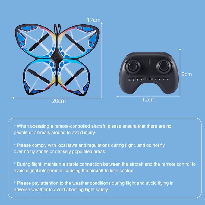 Mini Drone voor kinderen Afstandsbediening Drone met kleurrijk licht 3D Flip, Headless-modus, Hoogtebehoud 2 battery