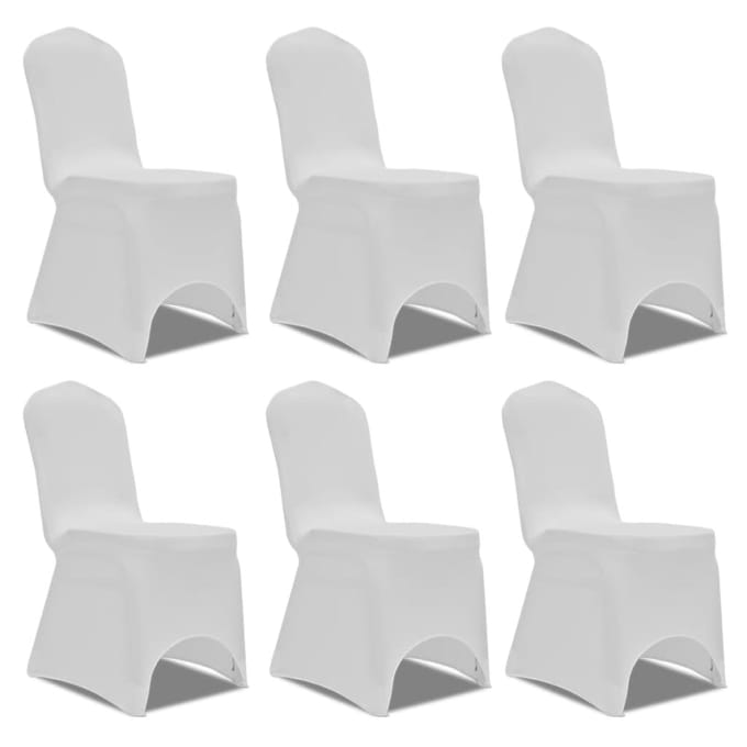 vidaXL - Stoelhoezen - stretch - 12 - st - wit