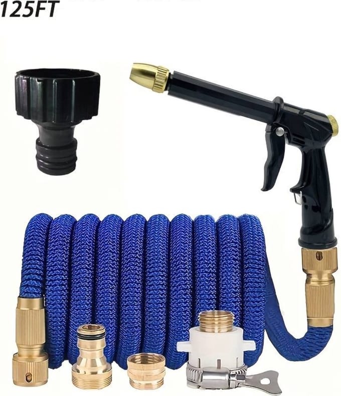 Nivard Tuinslang Flexibel - Tuinslangen - Haspel - Spuitpistool - 37.5 Meter - Blauw
