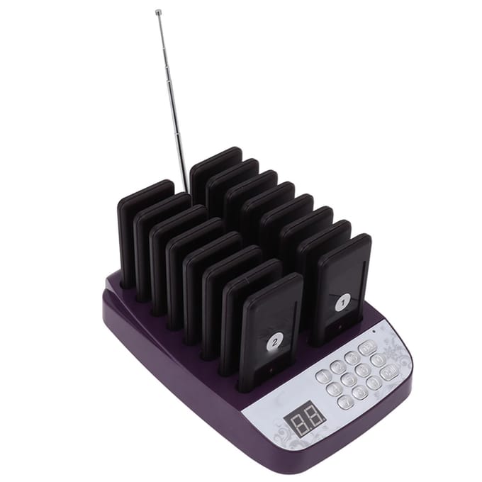 Restaurant Pager Draadloze Buzzers 200m Groot Bereik 16 Pagers Vibratie Piep Flits Buzzer Pagers