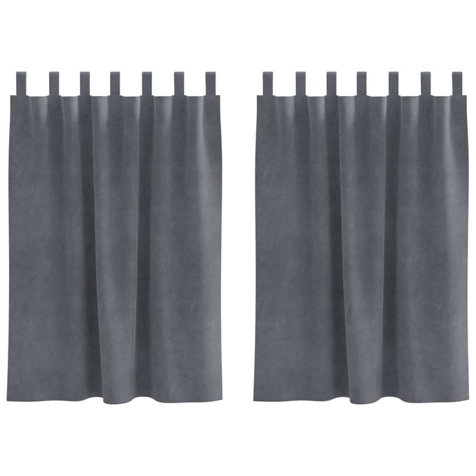 vidaXL - Gordijnen - 2 - st - Lichtgrijs - 140 - x - 140 - cm - fluweel
