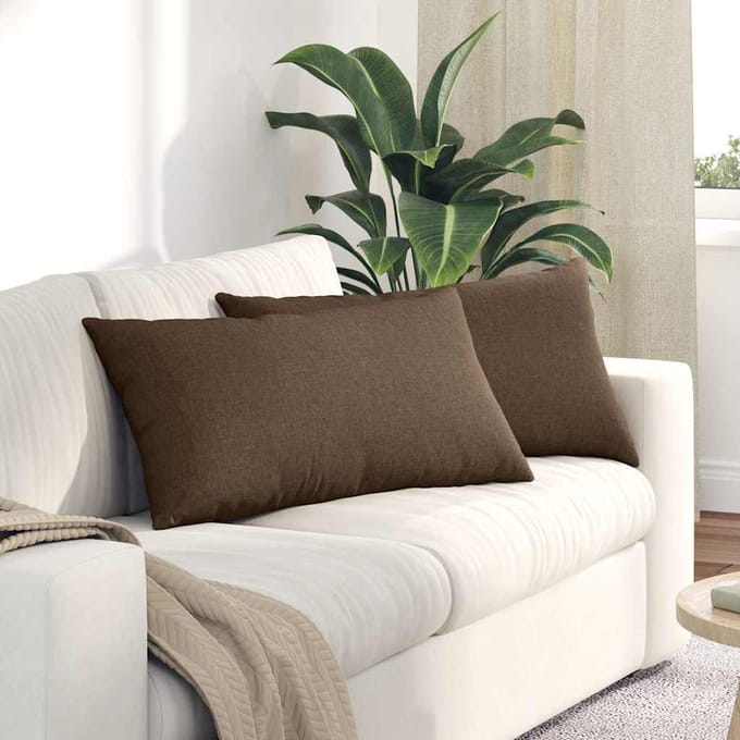 vidaXL - Zitkussens - 2 - st - Stof - Bruin - 80 - x - 40 - cm