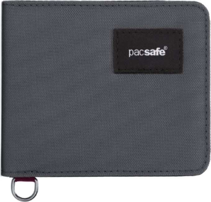 Pacsafe Portemonnee - 9 x 10.5 x 1 cm - Pasjeshouder - RFID-beveiligd - Scanvak - Recycled polyester - Lichtgewicht - Veelzijdig - Grijs