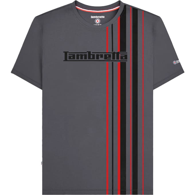 Lambretta Heren Racing Stripe T-shirt (Strijkijzer)