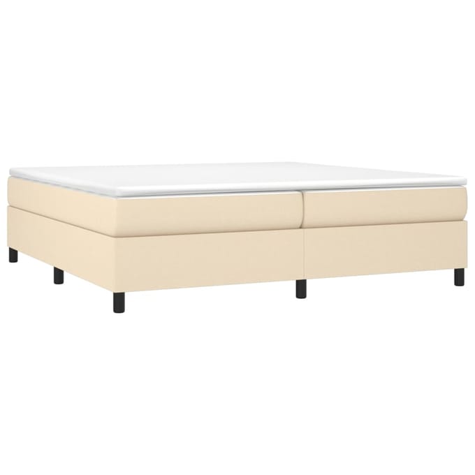 vidaXL - Boxspring - bed - stof - crèmekleurig - 200x200 - cm
