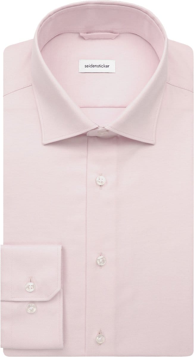Seidensticker slim fit overhemd - popeline - roze - Strijkvrij - Boordmaat: 42