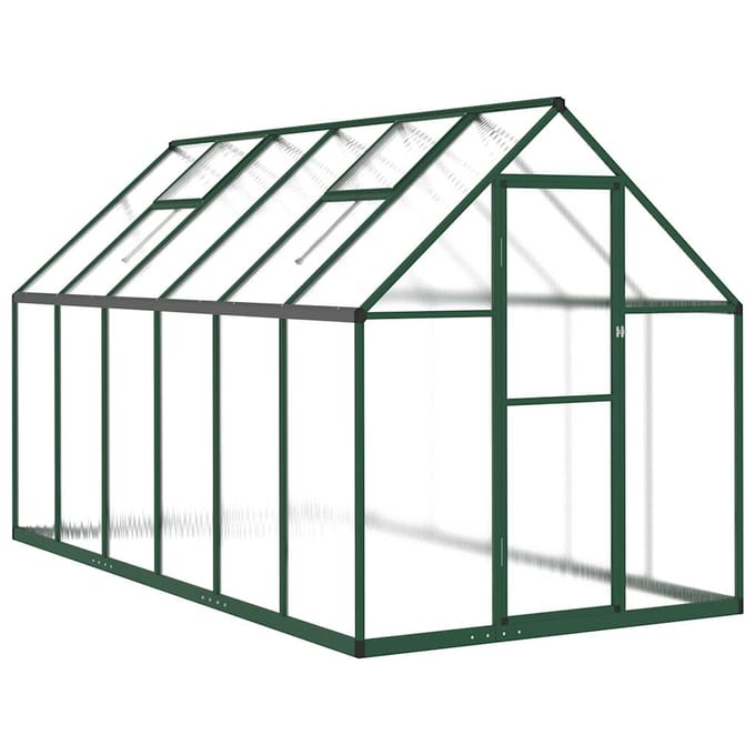 vidaXL - Tuinkas - met - basisframe - 334x169x195 - cm - aluminium - groen