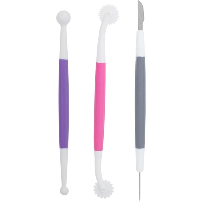 3pcs / set Fondant Cake Decorating Tools Modelling Flower Patterns Pastry Carving Cutter white