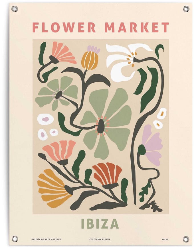 Tuinposter Bloemenmarkt - 80 x 60 - Canvas - REINDERS